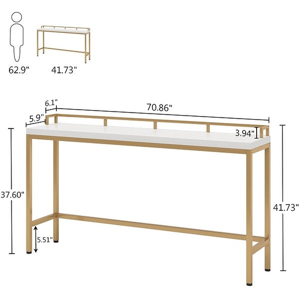 70.9 inch Long Console Table Behind Sofa Couch Narrow Entryway Table