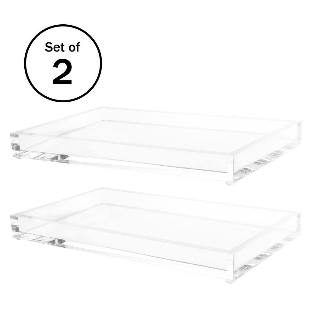 Lavish Home 6 in. W x 1 in. H x 10.5 in. D Rectangular Clear Acrylic Decorative Tray Set of 2 80-ACRYL-T-2