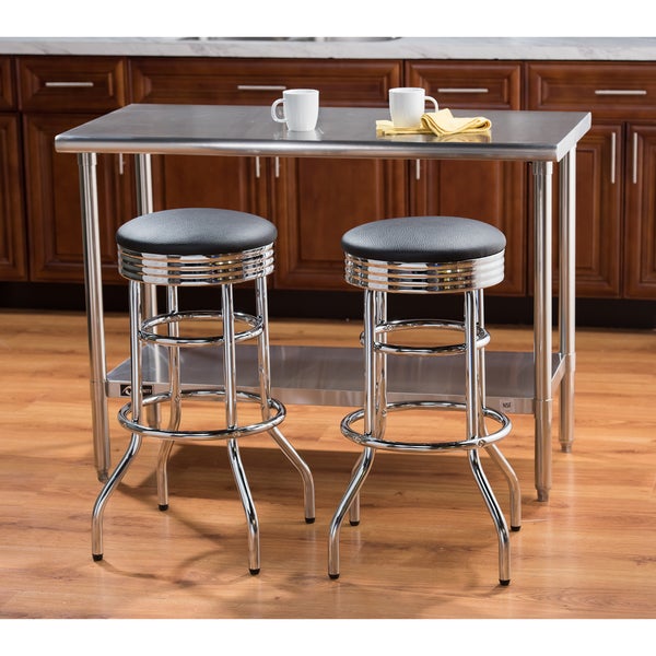 TRINITY Chrome Swivel Bar Stool