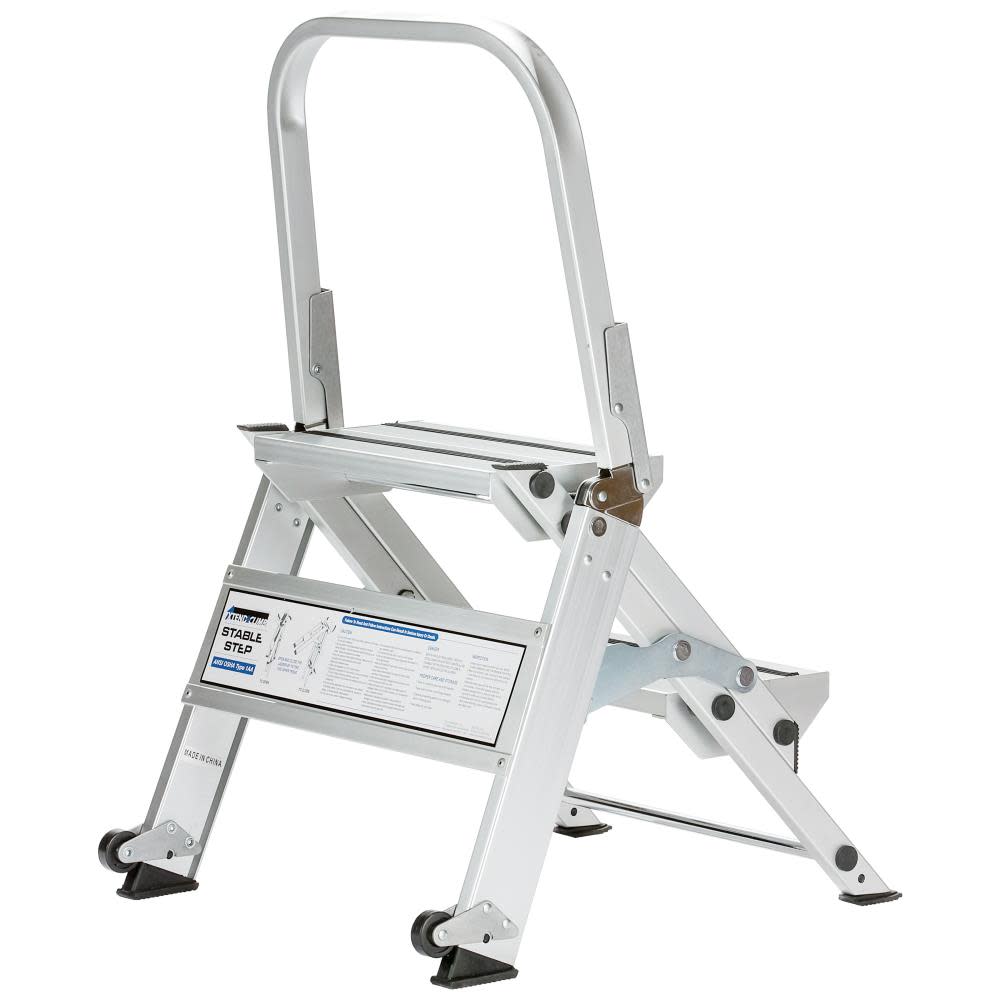 2 Step Aluminum 300-Lb Type IA Step Ladder ;