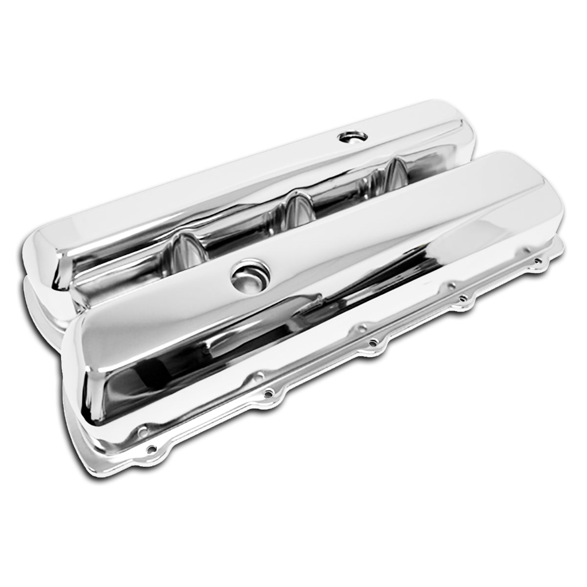 Fits 1964-88 Oldsmobile 330-350-400-425-455 V8 Tall Steel Valve Covers Chrome