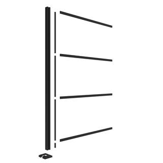 Barrette Outdoor Living 2 ft. x 4 ft. Matte Black Aluminum Decorative Screen Panel Corner Post Extension Kit 73050433