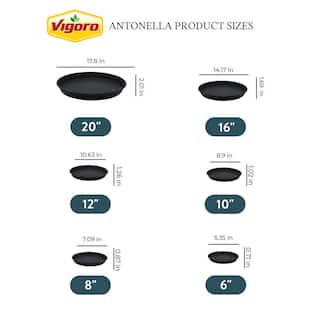 Vigoro 16 in. Dia. Antonella Black Plastic Plant Saucer PCS16005G18