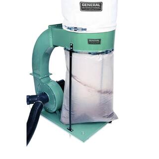 General International 1.5 HP 14-Amp Commercial Dust Collector with 2 Micron Bag (120V 1Phase) 10-105 M1