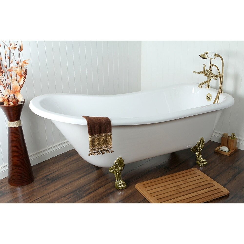 Slipper 69 inch Acrylic Clawfoot Tub with Faucet Combo