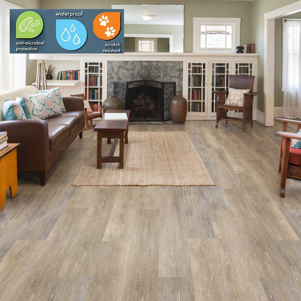 Lifeproof Radiant Oak 6 MIL x Multi-Width x 48 in. L Click Lock Waterproof Luxury Vinyl Plank Flooring (19.5 sqftcase) I127918L