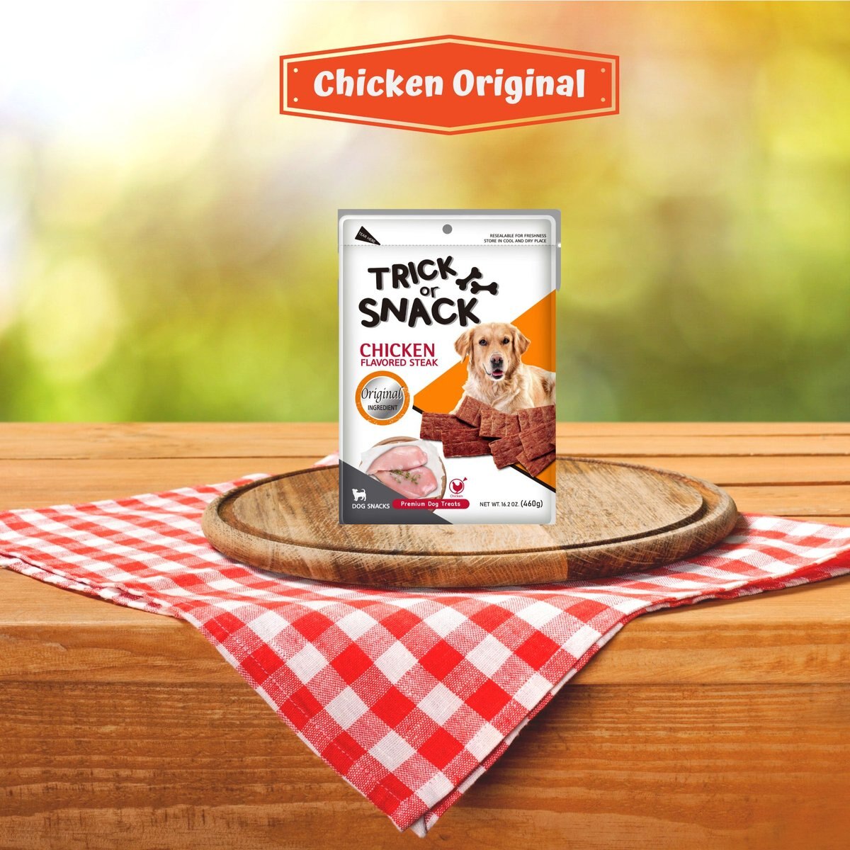 Trick or Snack Natural Smoked Delicious Soft Tender Nutritious Healthy Chicken Jerky Dog Treats， 1-lb bag