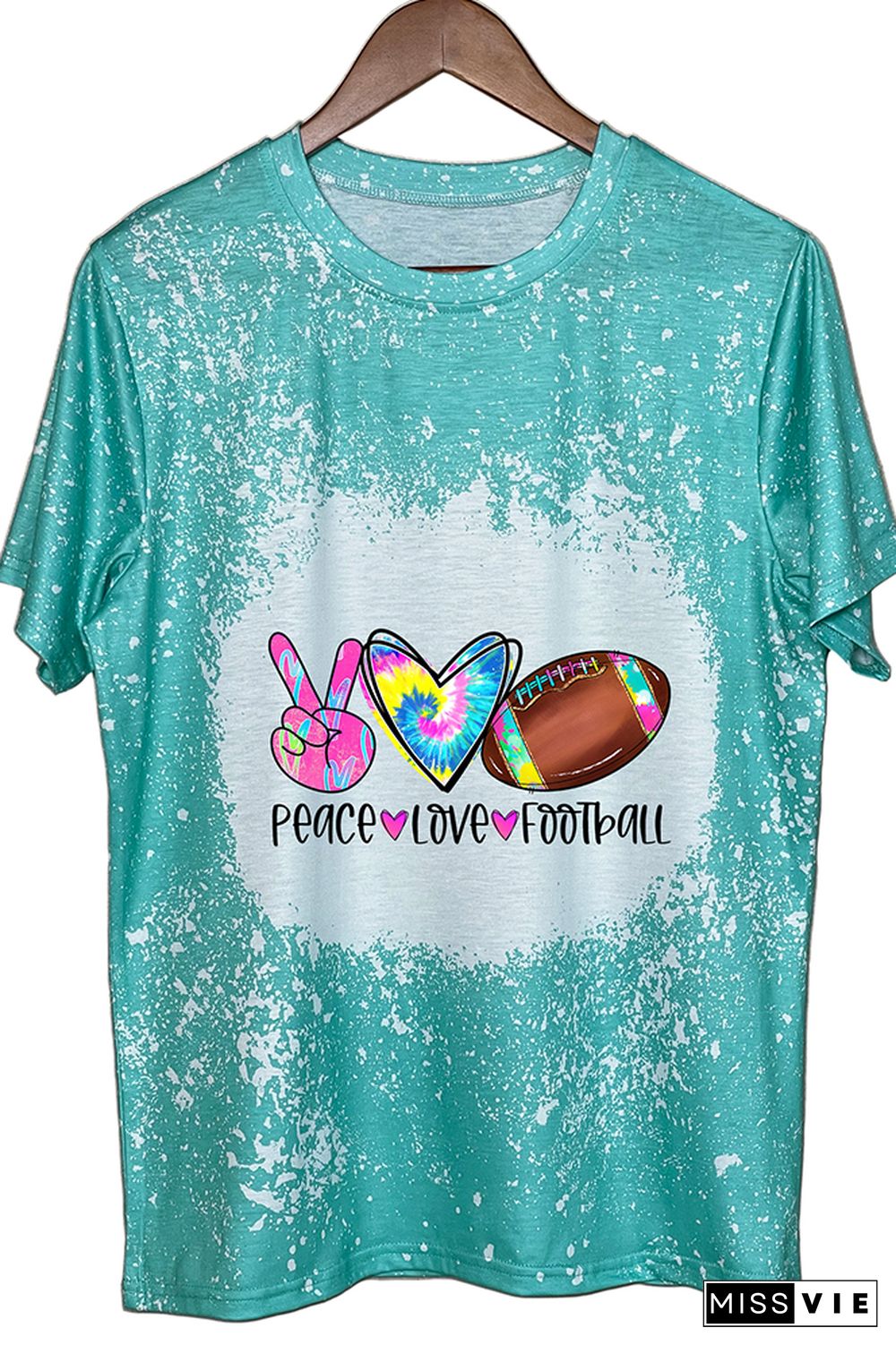 Peace Love Football Graphic Tee Wholesale