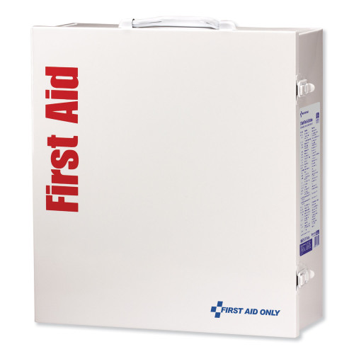 First Aid Only ANSI 2015 Class A+ Type I and II Industrial First Aid Kit 100 People， 676 Pieces， Metal Case (90575)