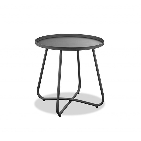 18inch Gray Rounded Aluminum Outdoor Side Table