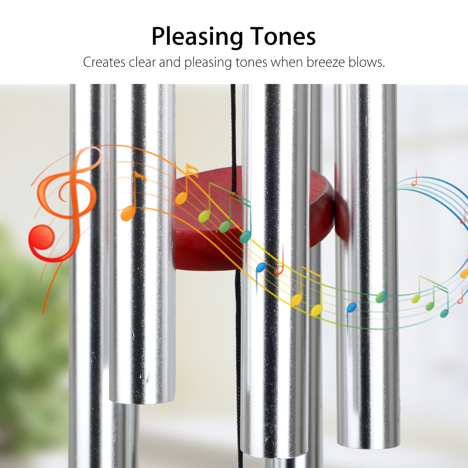 Wind Chimes Outdoor Large Deep Tone， EEEkit 30in Memorial Wind Chimes with 6 Aluminum Tubes Tuned to Amazing Grace Produce Soothing Music in Memory， Perfect Memorial Gift for Your Home， Yard Decor