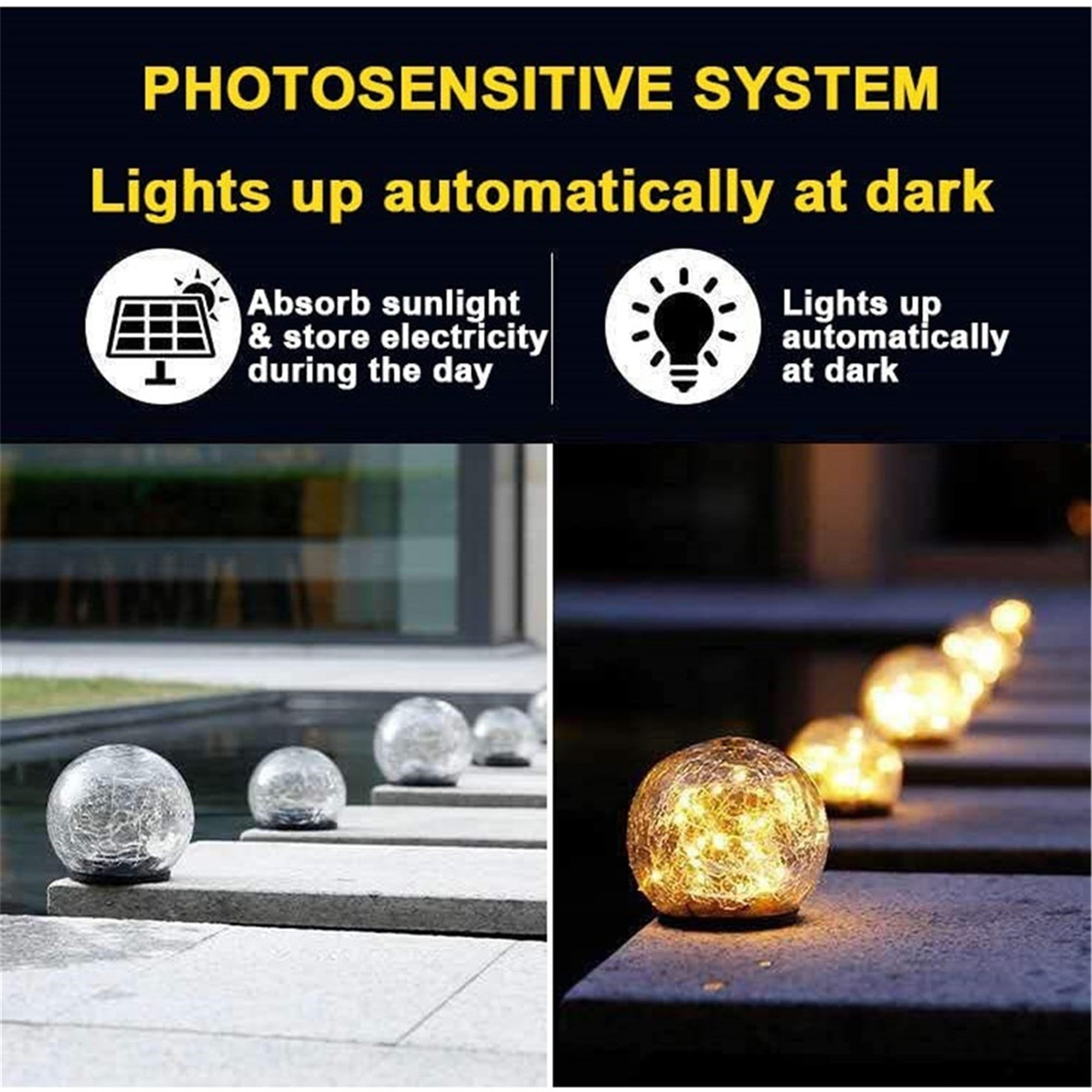 Solar Crack Ball Garden Lights Decorative Ground Lights Lawn Night Light for Lawn Yard Garden Outdoor