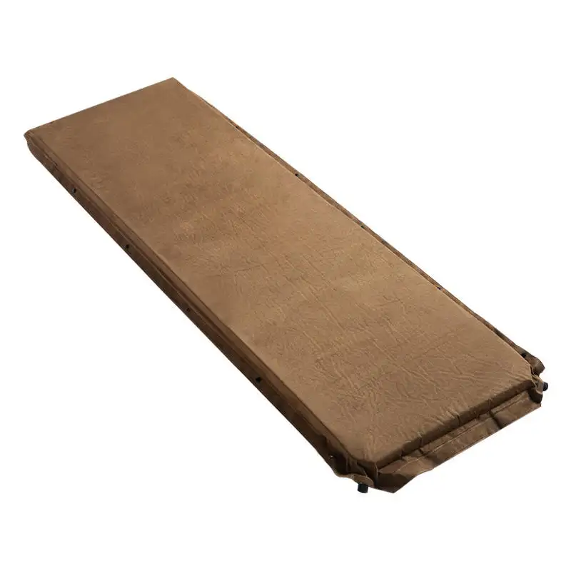 Factory Wholesale Single 8cm suede camping pads camping accessories automatic air cushion sleeping pad