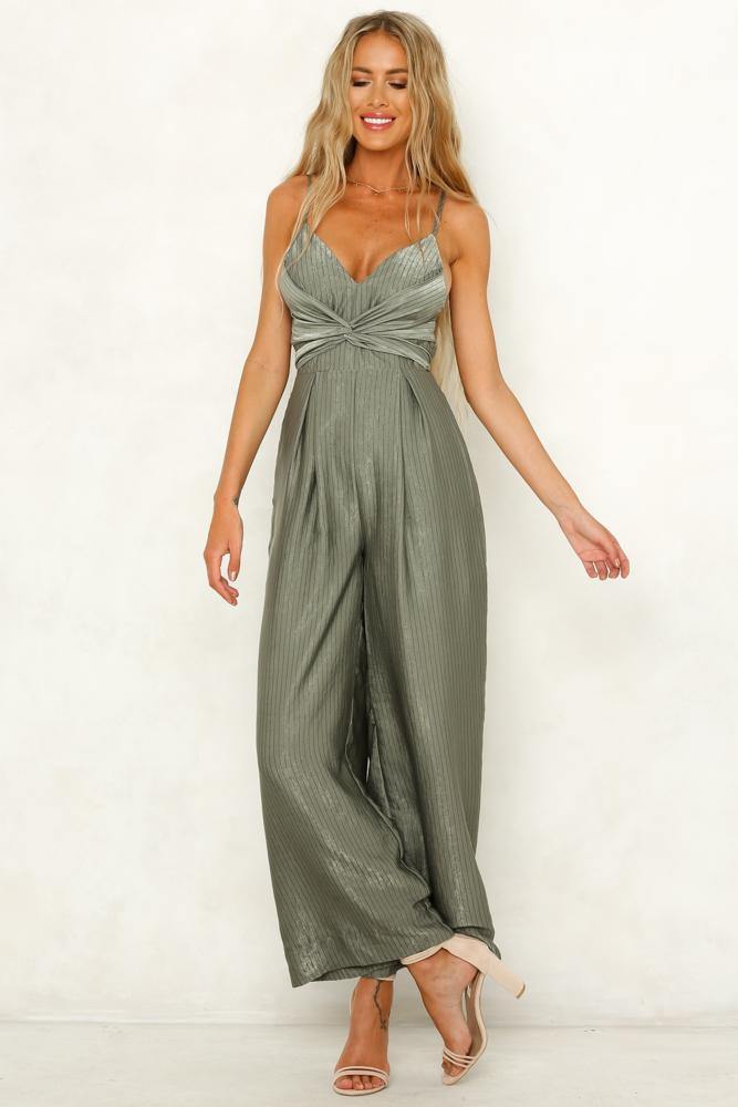 Not Myself Tonight Jumpsuit Olive