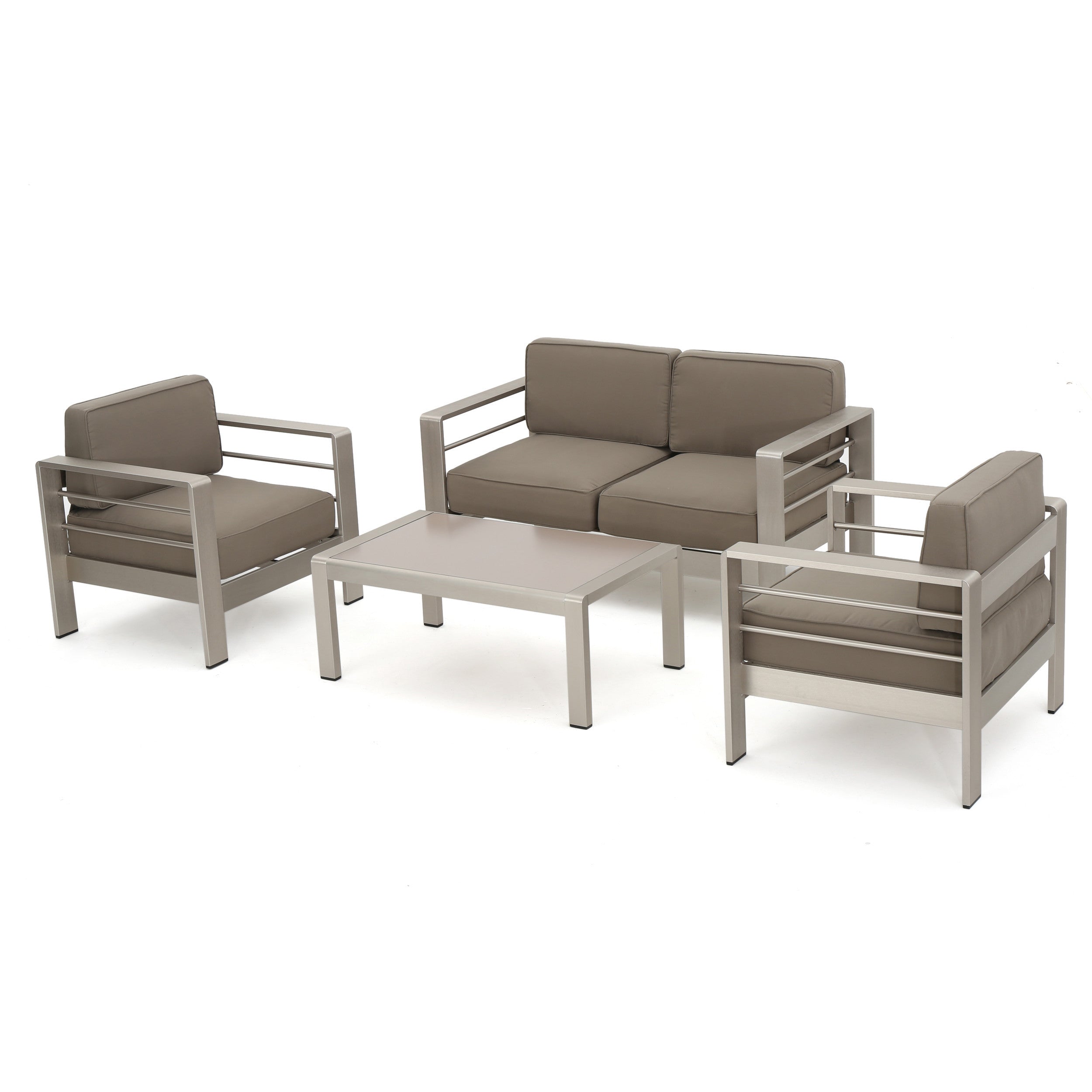 Coral Bay Outdoor Wicker Dining Set with Chat Set and Lounges