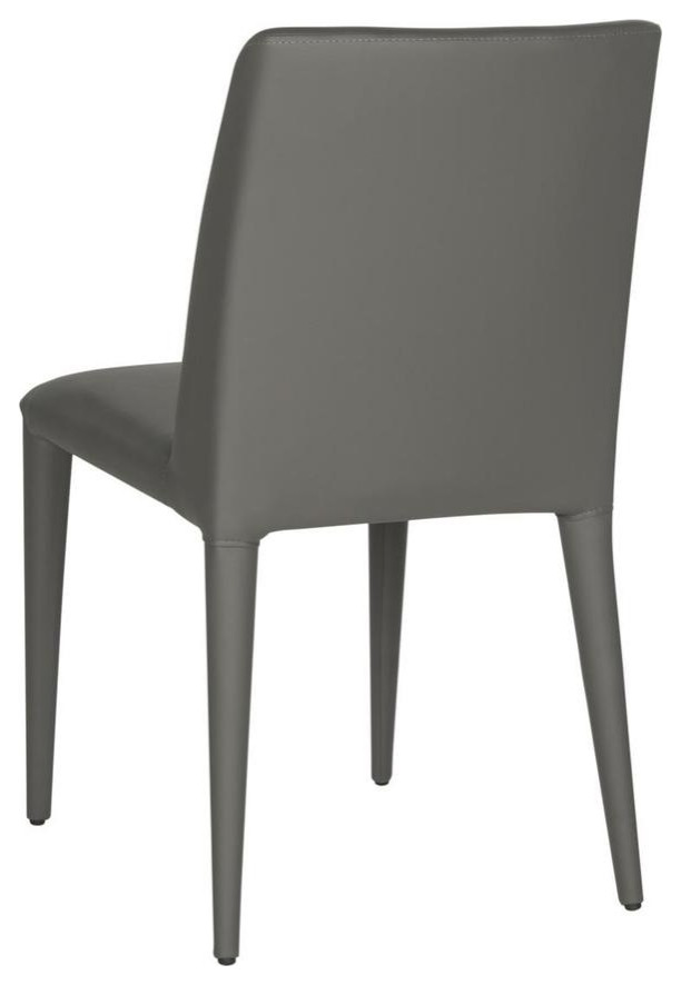 Evelyn 18  x27 x27Leather Side Chair set of 2 Grey   Midcentury   Dining Chairs   by Peachtree Fine Furniture  Houzz