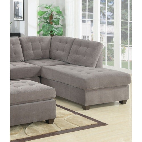 Living Room Sectional Waffle Suede Charcoal Color ...