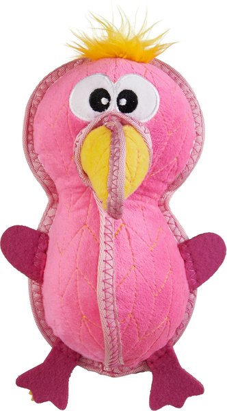 Outward Hound Xtreme Seamz Flamingo Squeaky Durable Dog Toy， Pink， Medium