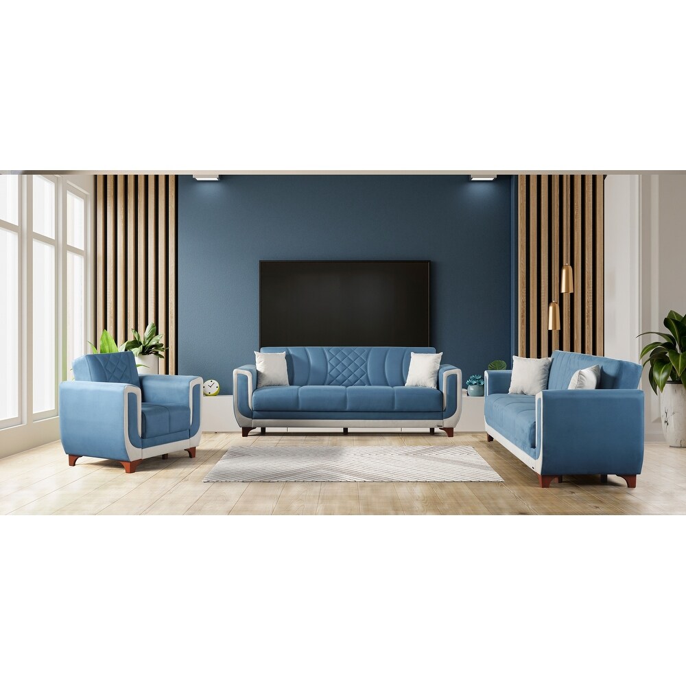 Berre Two Sofa One Chair Modern Living Room Set