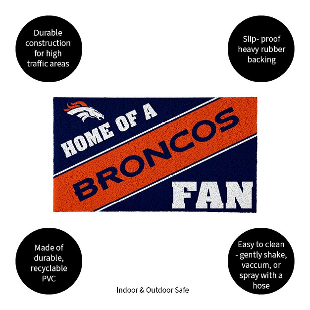 Evergreen Denver Broncos Pvc Mat Color