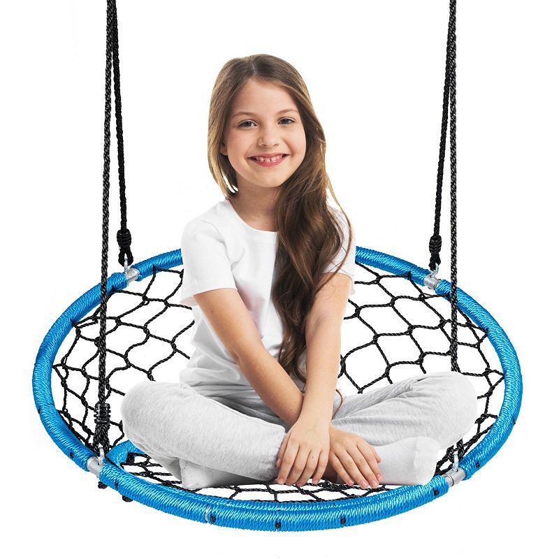 Net Hanging Swing Chair With Adjustable Hanging Ropes