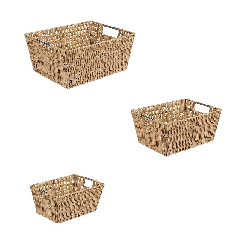 Simplify 3 Pack Set Rattan Tote Baskets