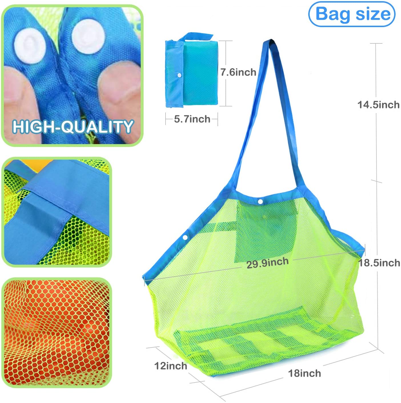 Mesh Beach Bag Extra Large Beach Bags and Totes for Holding Beach Toys Children' Toys Tote