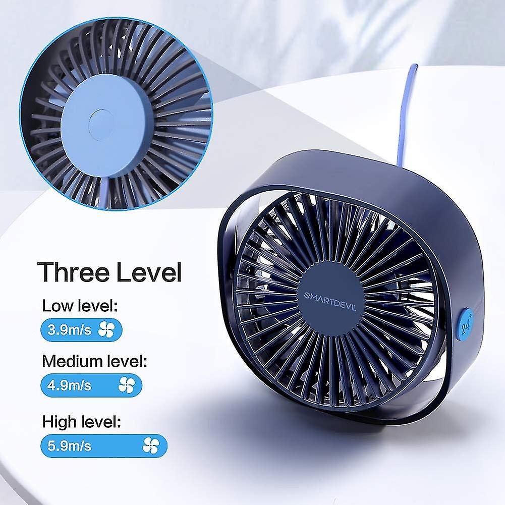 Desk Fan Noiseless 3 Speed Desk Cooling Fan Strong Wind