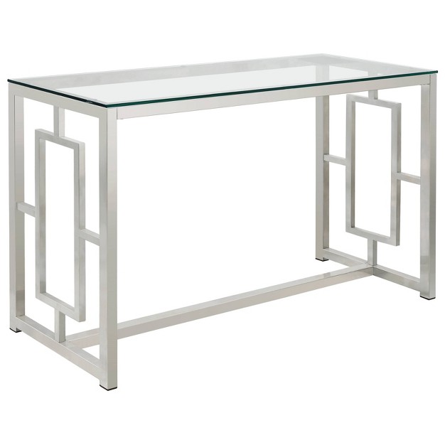 Merced Console Sofa Table With Glass Top Nickel Coaster