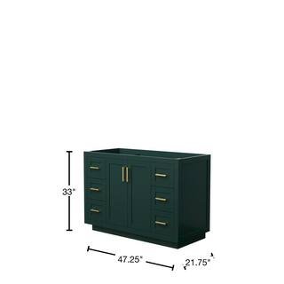 Wyndham Collection Miranda 47.25 in. W x 21.75 in. D x 33 in. H Single Bath Vanity Cabinet without Top in Green WCF292948SGDCXSXXMXX