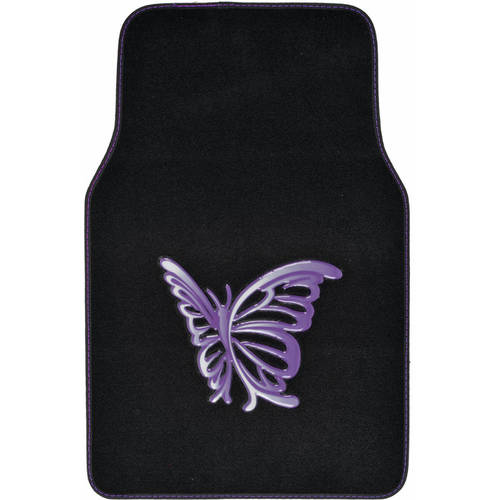 Purple Butterfly Car Floor Mats， 4 Piece Design Mats