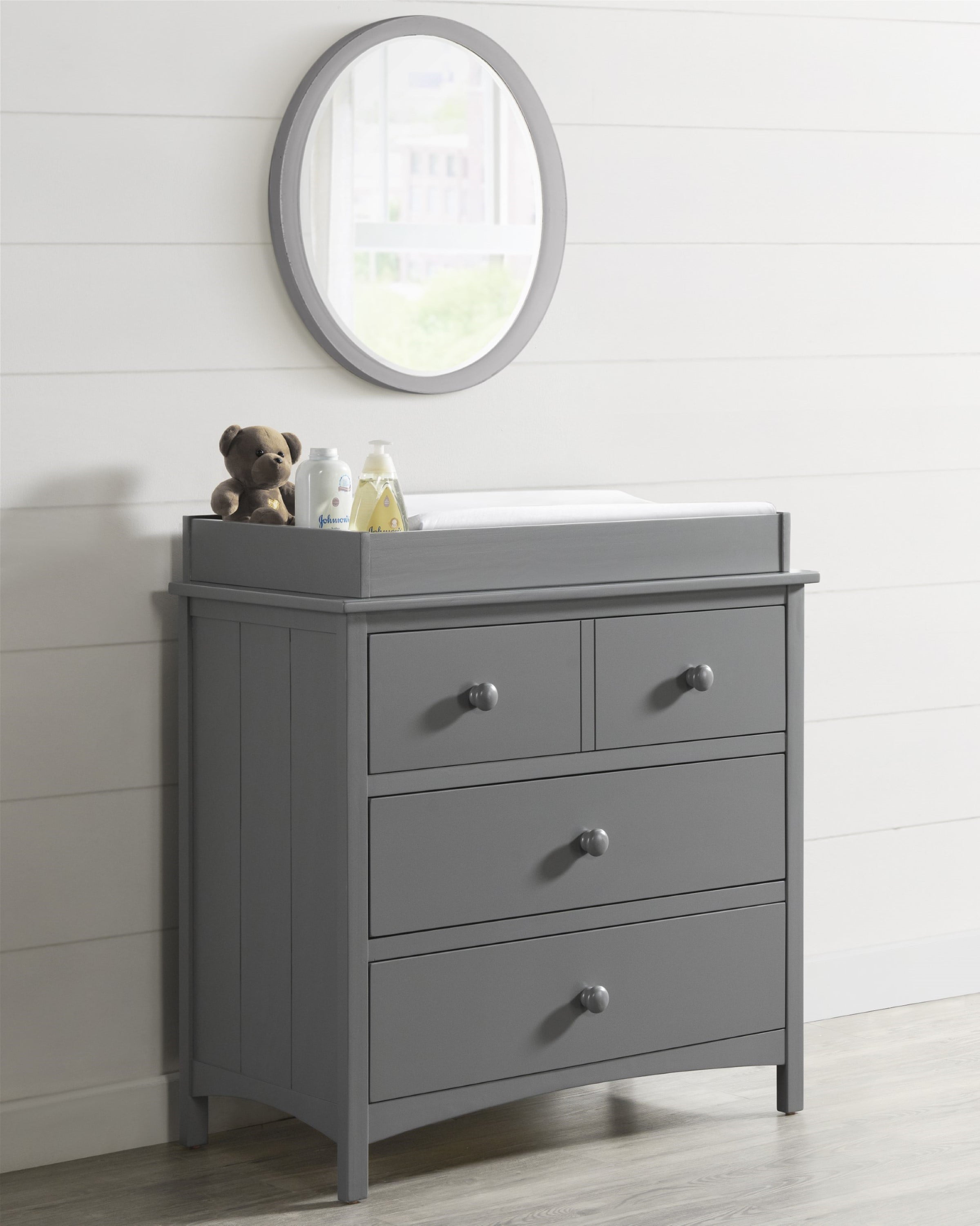 Oxford Baby Changing Topper for 3-Drawer Dresser, Dove Gray