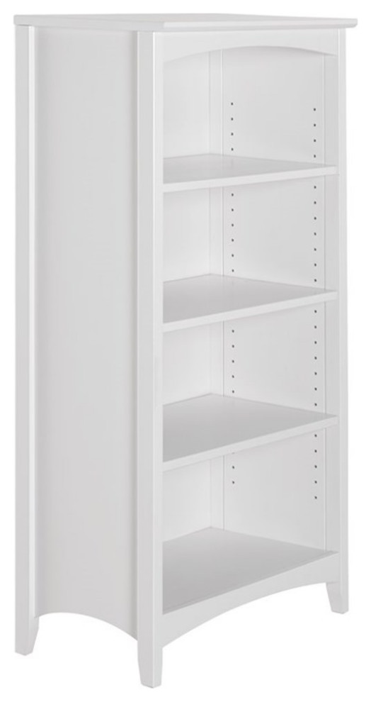 Camaflexi 48 quotShaker Style Solid Wood Bookcase in White   Transitional   Bookcases   by Homesquare  Houzz