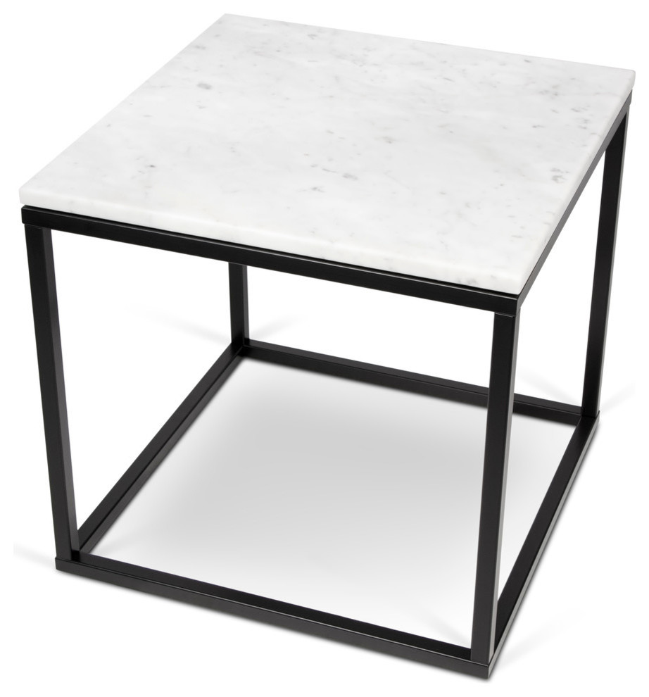 Prairie 20 quotx20 quotEnd Table With Marble Top   Contemporary   Side Tables And End Tables   by TEMAHOME  Houzz