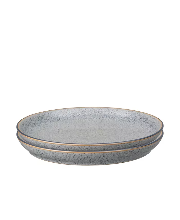 Denby Studio Craft Grey 4 Piece Coupe Dinner Plate Set