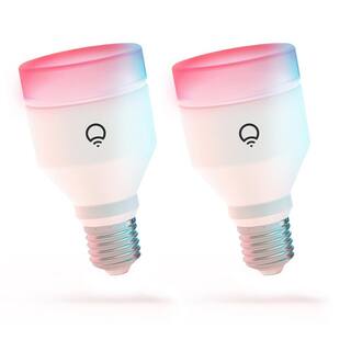 LIFX 75-Watt Equivalent A19 Multi-Color Smart Wi Fi LED Light Bulb Works with AlexaHey GoogleHomeKit Tunable White 2 Pack HB2LHLA19E26US