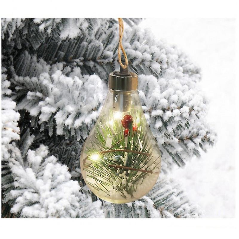 5pcs Christmas Tree Decor Fairy Lights Transparent Led Luminous Night Light Ball Hanging Pendant Home New Year Christmas Decorations