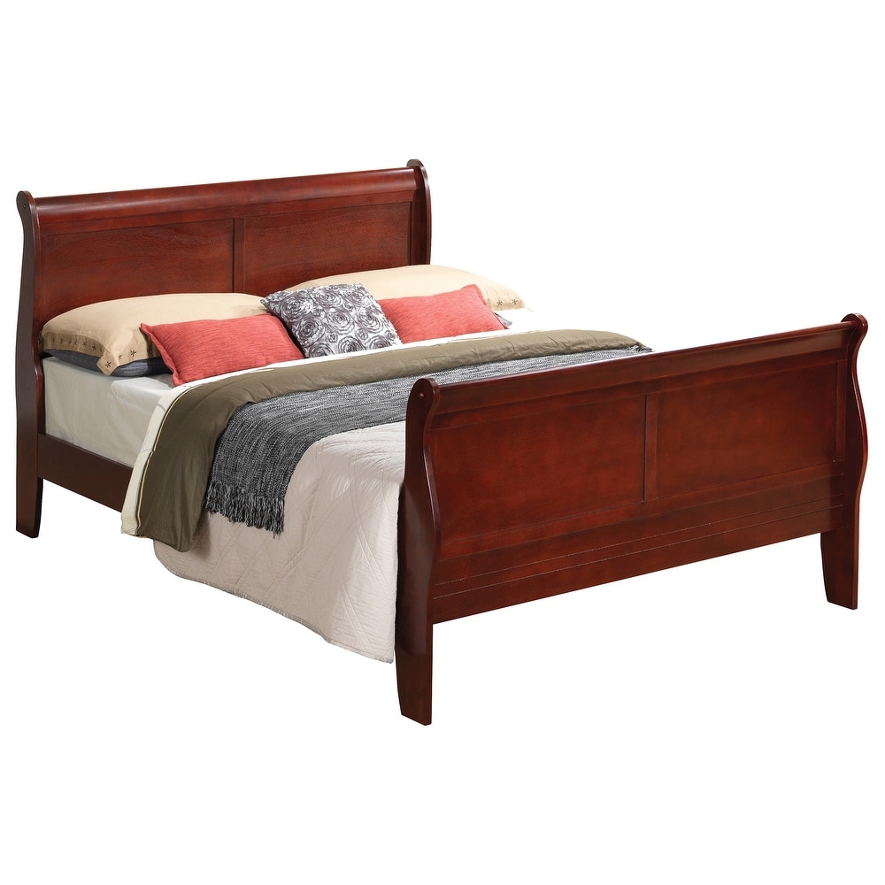 Louis Philippe Full Sleigh Bed with High Footboard