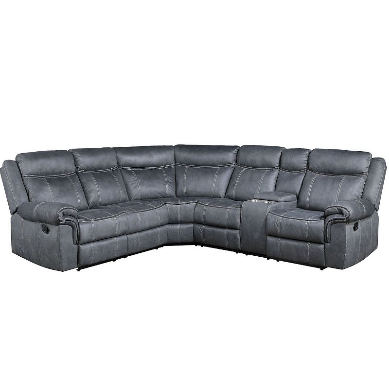 F.c Design Two Tone Velvet Sectional Sofa