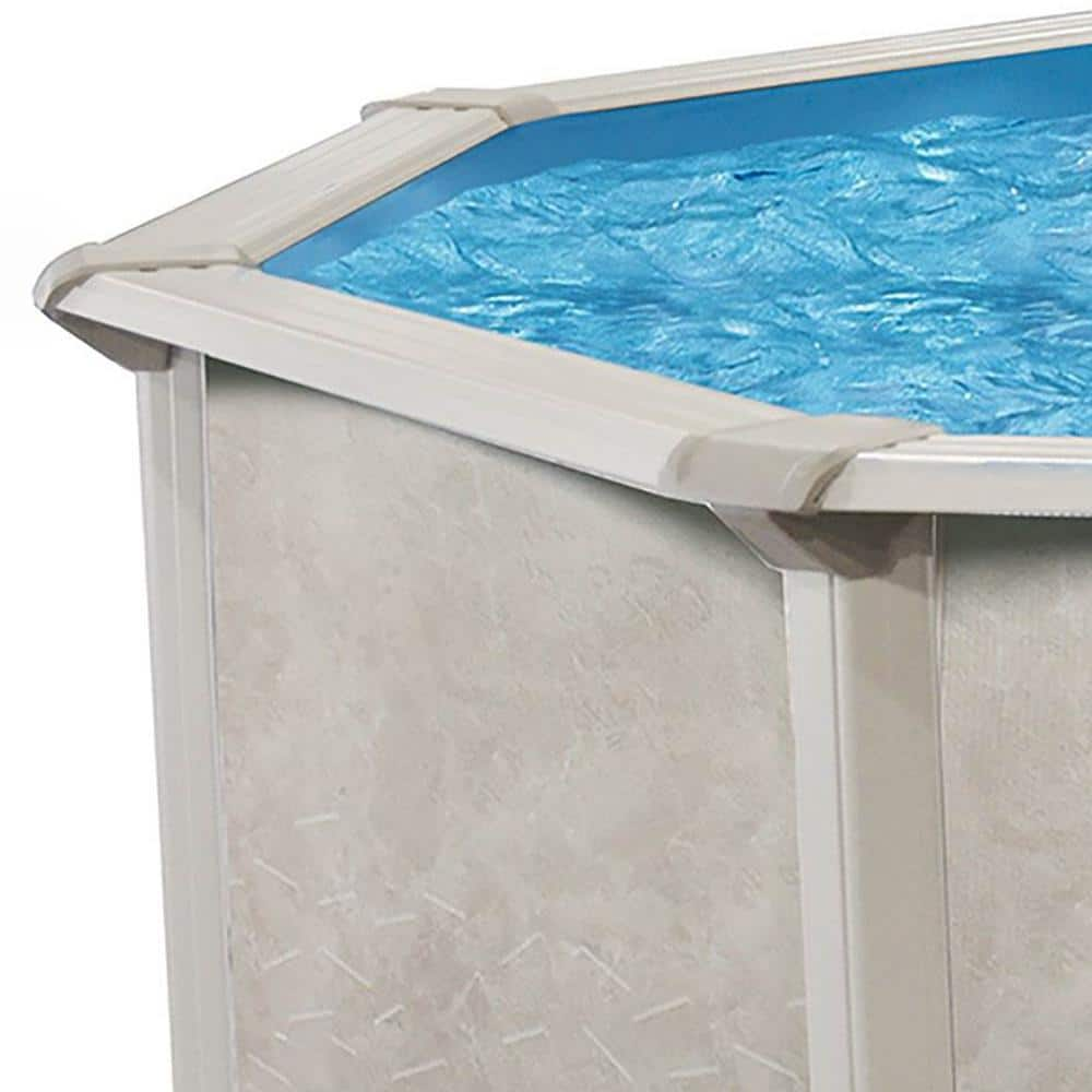 AQUARIAN 18 ft. x 52 in. Round Above Ground Pool with Sand Filter Ladder Liner Skimmer ECRC00185T,71225, 87950,LI184820,8940