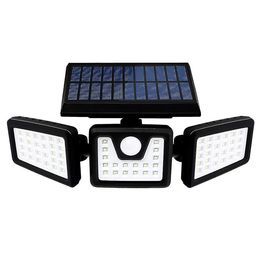 Solar Security Lights， 3 Head Motion Sensor Lights Adjustable 74 Led