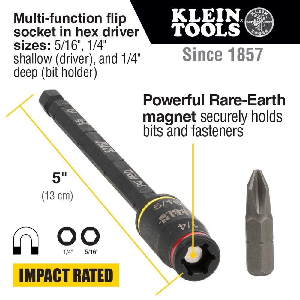 Klein Tools 32768 Klein Tools 3-in-1 Impact Flip Sockets