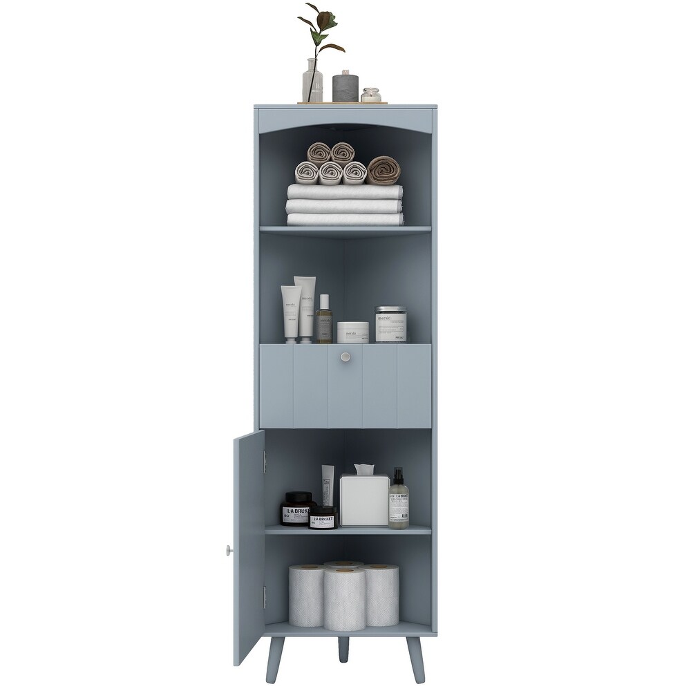 Corner Storage Organizer Cabinet Plant Stand Linen Cabinet  Grey