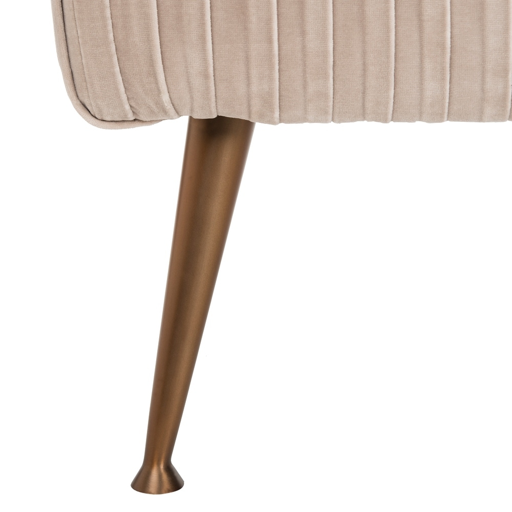 SAFAVIEH Couture Salome Giotto Almond Velvet Commerical Grade Bench   60.2\