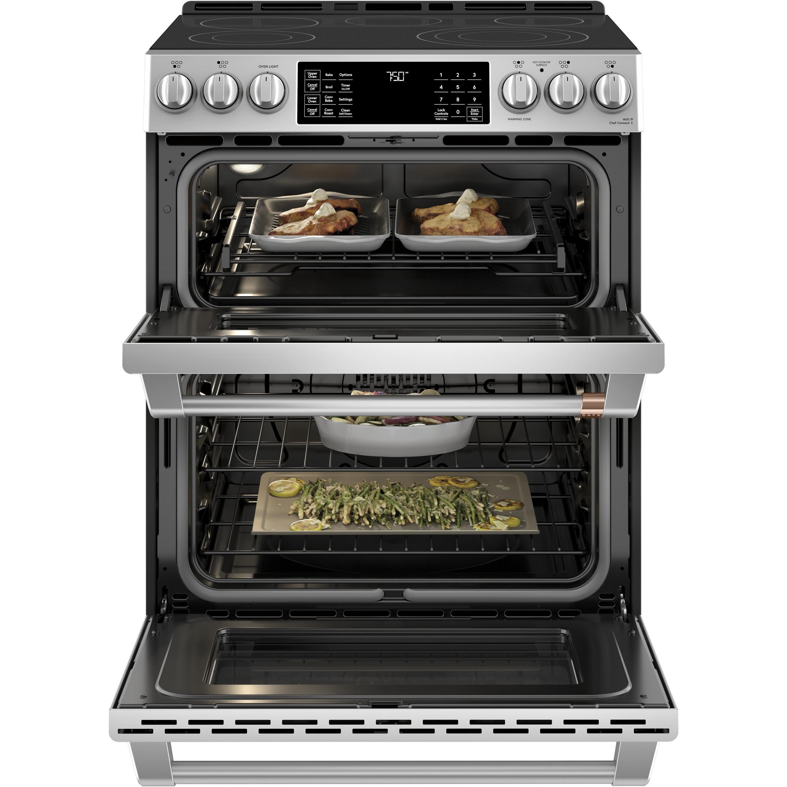 Café 30-inch Slide-in Electric Range with Convection CES750P2MS1