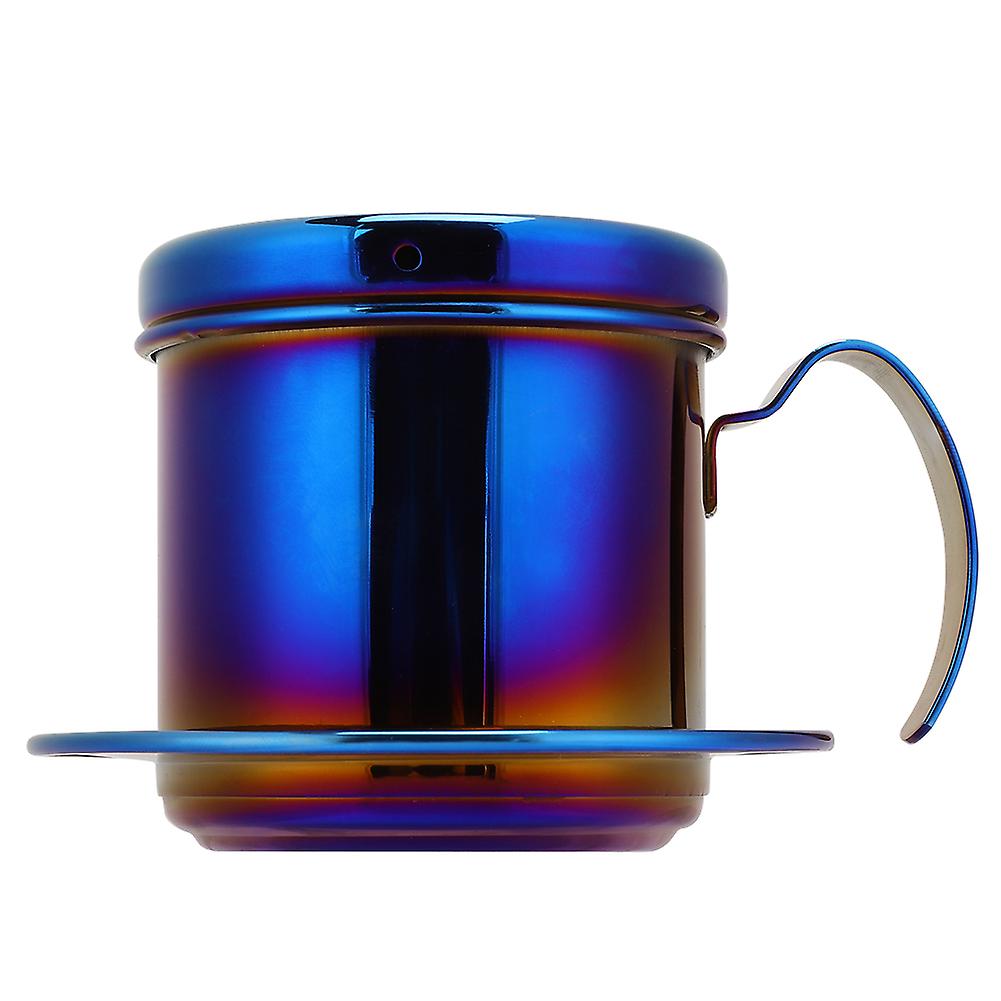 Stainless Steel Vietnamese Style Coffee Maker Pot Coffee Drip Brewer For Home Kitchen Office Outdoorblue