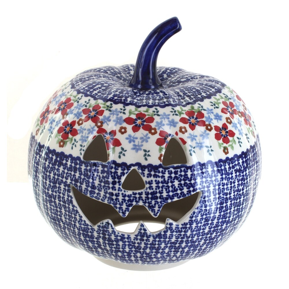 Blue Rose Polish Pottery L022 Manufaktura Large Pumpkin