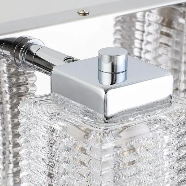 Mordern Glass Shade Vanity Wall Sconce Chrome Finished