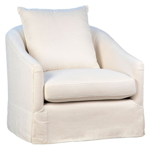 Leo Upholstered Performance Linen Slip Cover Occasional Chair in Oatmeal