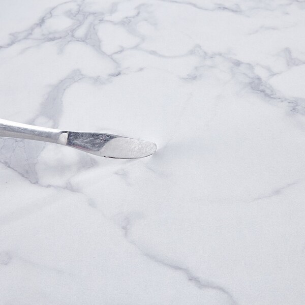 White Marble Color Top，MDF Dining Table